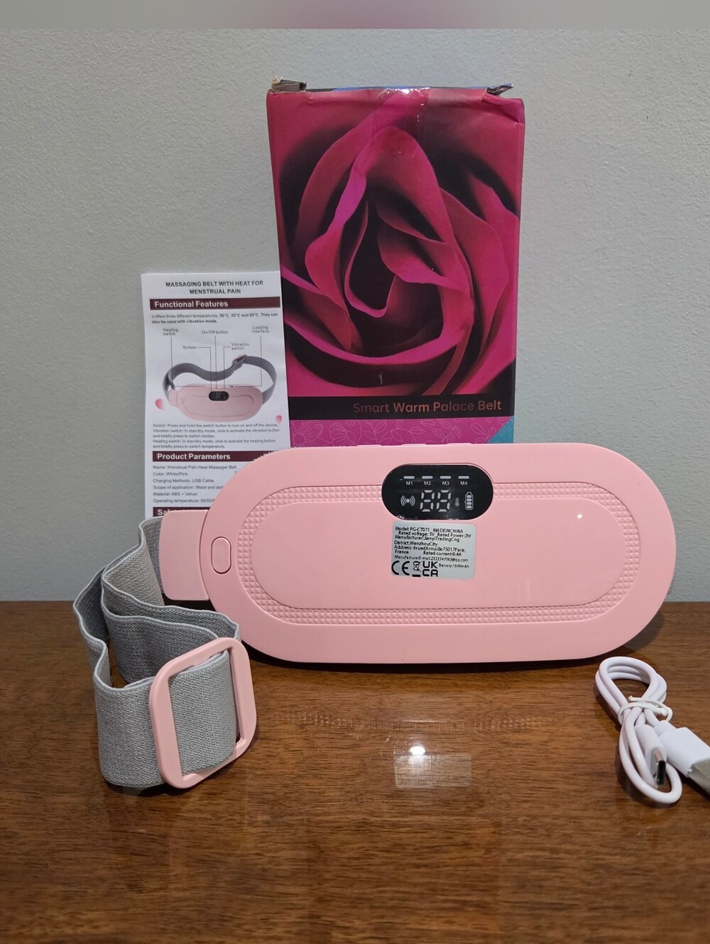 New Unused Smart Warm Palace Belt Massaging Belt with Heat for Menstrual or Back